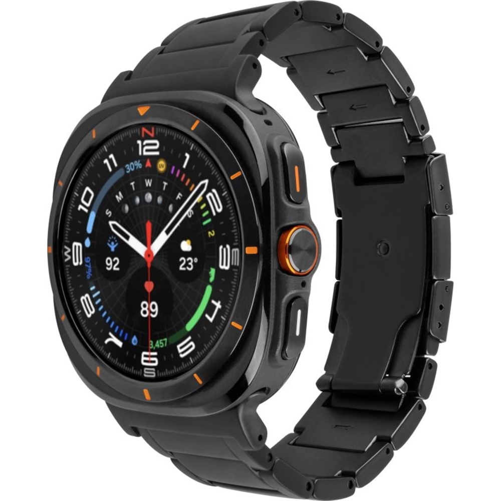 Tytanowy pasek Fixed Titanium Strap do Samsung Galaxy Watch Ultra w kolorze czarnym.